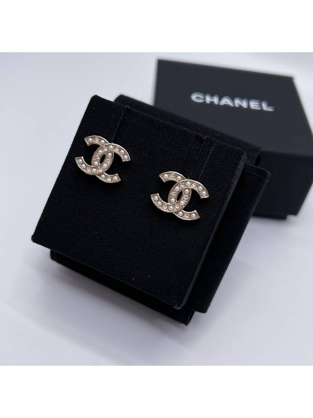 Earrings CC logo pearl crystal gold ABB771 - CHANEL - BALAAN 3