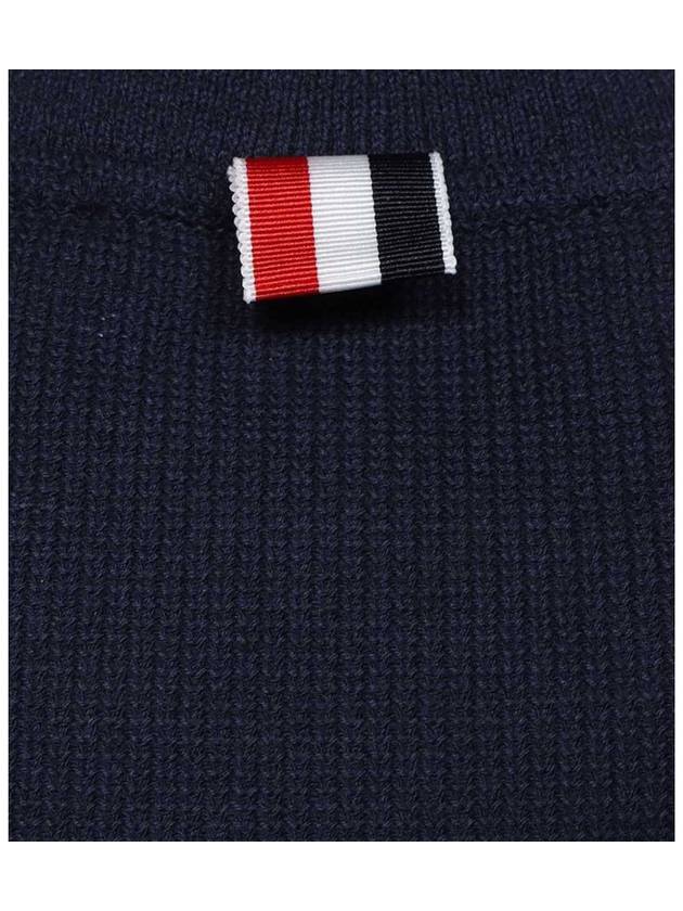 Textured Cotton Stripe Short Sleeve T-Shirt Navy - THOM BROWNE - BALAAN 8