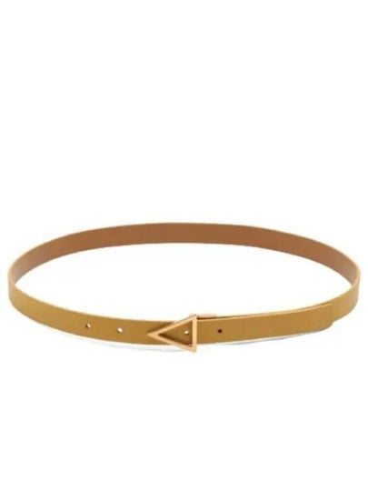 Triangle Buckle Leather Belt Beige - BOTTEGA VENETA - BALAAN 2