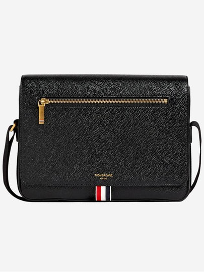 Tonal Strap Leather Reporter Cross Bag Black - THOM BROWNE - BALAAN 2