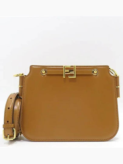 8BT349 Brown color touch gold metal cross bag - FENDI - BALAAN 2