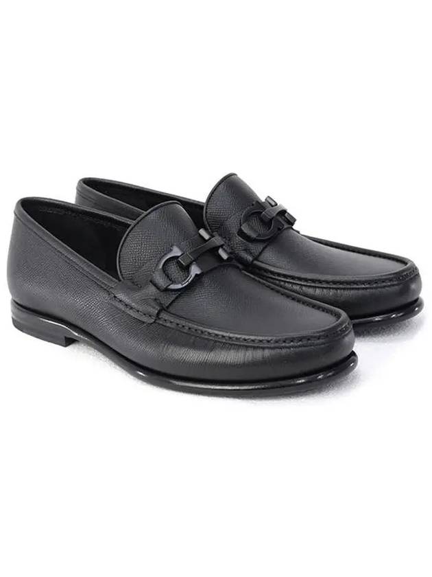 Gancini Bit Leather Moccasin Loafers Black - SALVATORE FERRAGAMO - BALAAN 2