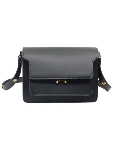 Matte black smooth calfskin gold plated trunk medium shoulder bag SBMPN09NO1 - MARNI - BALAAN 1