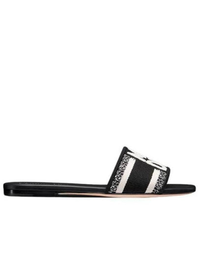 Dway Embroidered Cotton Slide Black White - DIOR - BALAAN 2