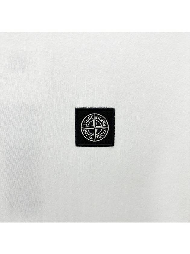 Logo Patch Cotton Short Sleeve T-Shirt White - STONE ISLAND - BALAAN 4