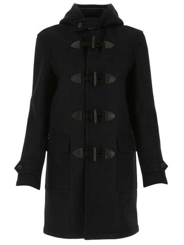 Wool Duffle Coat Black - SAINT LAURENT - BALAAN 1