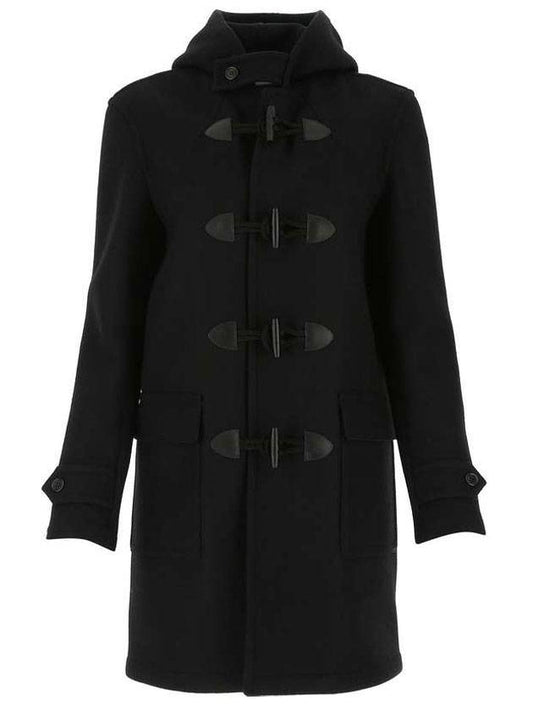 Wool Duffle Coat Black - SAINT LAURENT - BALAAN 1