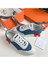 Bouncing Sneakers Chevron Denim Suede Goatskin & Bleu Clair Blanc - HERMES - BALAAN 4