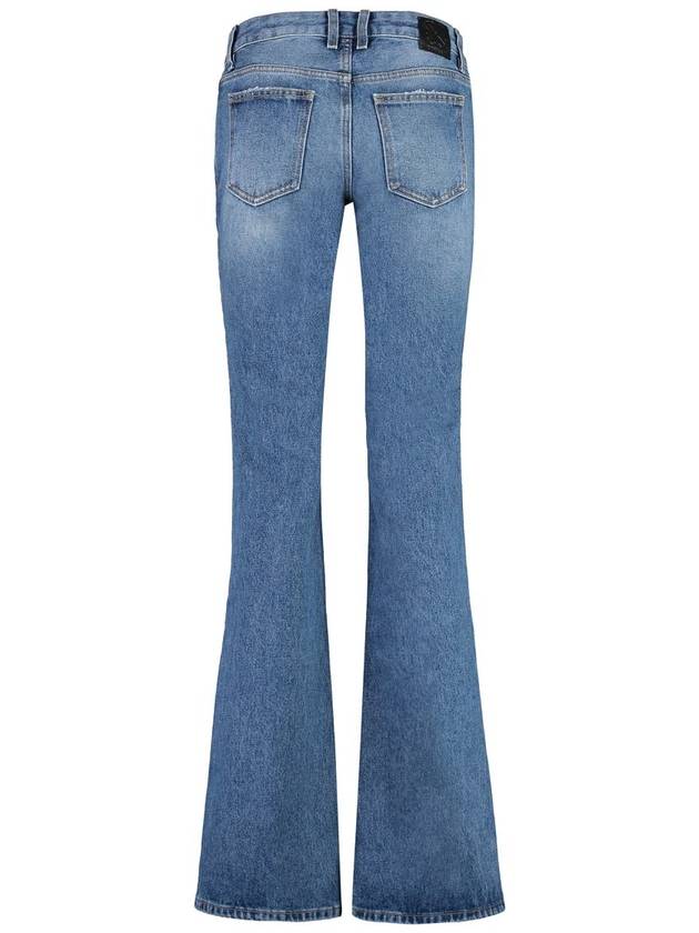 Women's Logo Patch Cotton Flare Jeans Blue - OFF WHITE - BALAAN 3