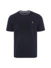 Cotton Short Sleeve T-Shirt Navy - BRUNELLO CUCINELLI - BALAAN 2