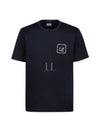 Metropolis Series Mercerized Jersey Reverse Graphic Short Sleeve T-Shirt Navy - CP COMPANY - BALAAN 2