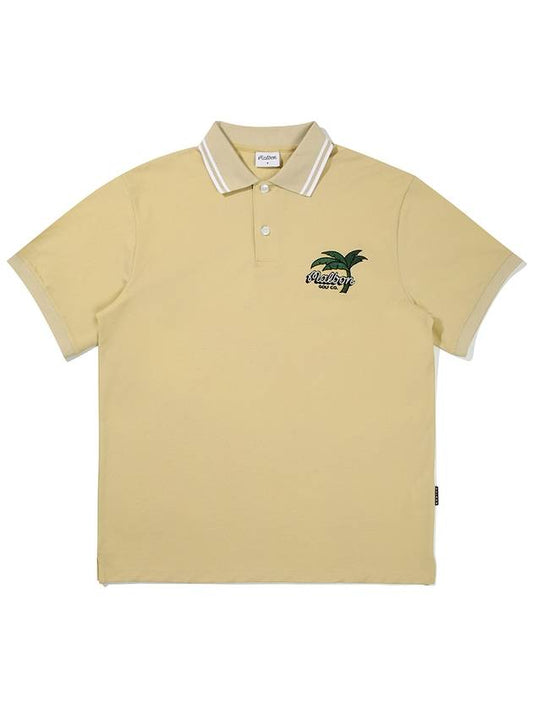 Malbon Palm Tree Polo T-Shirt MUSTARD MAN M3321PTS43MUS - MALBON GOLF - BALAAN 2