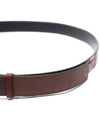 Reversible Checked Leather Belt Dark Birch Brown - BURBERRY - BALAAN 6