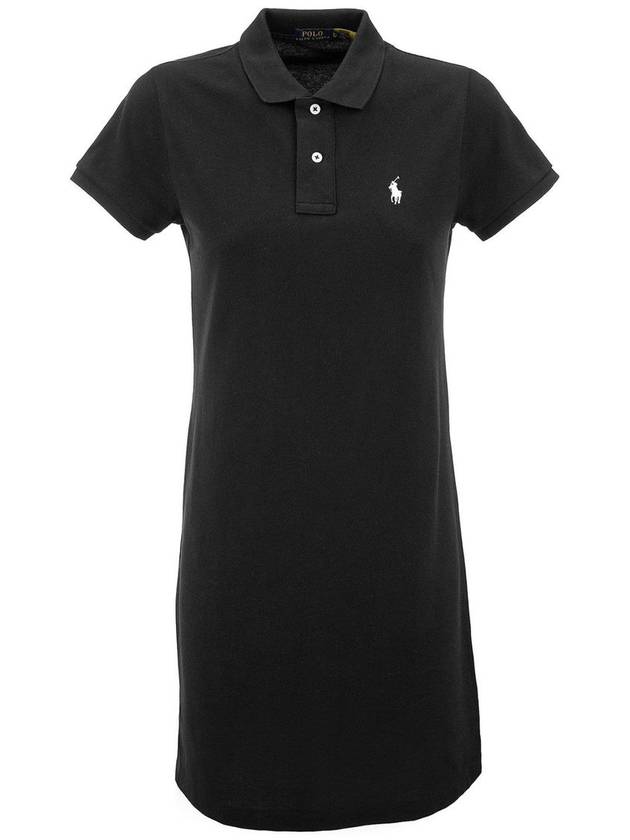 Women's Pony Logo Midi Dress Black - POLO RALPH LAUREN - BALAAN 2