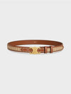 Raffia Effect Textile Calfskin Medium Triomphe Belt Tan - CELINE - BALAAN 2