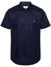 Vivienne Westwood orb logo navy Short Sleeve Shirt - VIVIENNE WESTWOOD - BALAAN 1