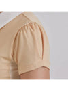 Golf Wear See-through Neckline Short Sleeve T-Shirt Apricot - J JANE - BALAAN 5