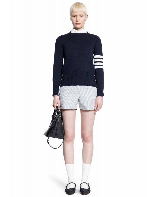 4-Bar Milano Stitch Crew Neck Knit Top Navy - THOM BROWNE - BALAAN 9