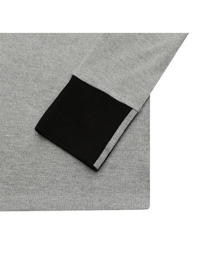 color combination ribbed long-sleeved T-shirt 9102LXLRLGREY - BLACK&WHITE - BALAAN 4