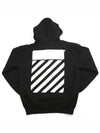 diagonal logo print hooded top black - OFF WHITE - BALAAN.