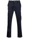 Wappen Patch Slim Fit Straight Pants Blue - STONE ISLAND - BALAAN 3