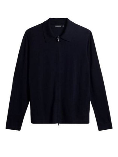 Men's Kaleb Zipper Merino Cardigan Navy - J.LINDEBERG - BALAAN 2