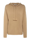 Rienza Wool Cashmere Hooded Top Camel - MAX MARA - BALAAN.