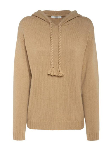 Rienza Wool Cashmere Hoodie Camel - MAX MARA - BALAAN 1