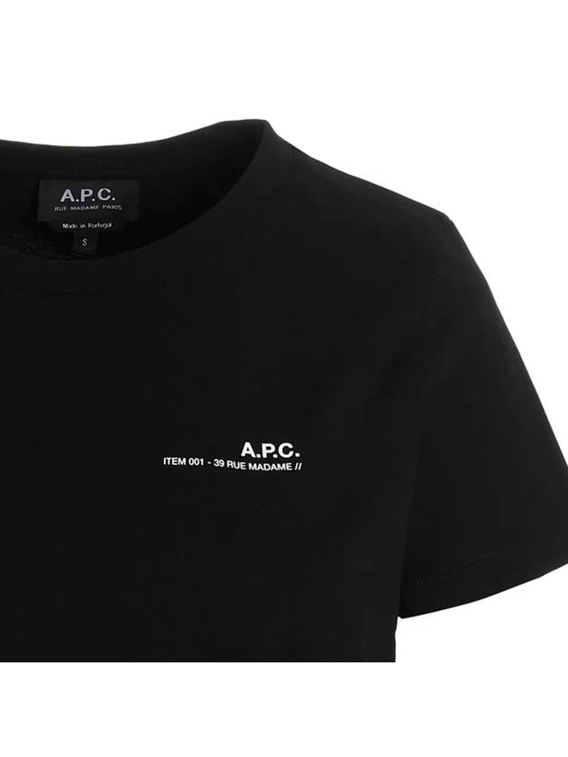 Item Logo Crew Neck Short Sleeve T-Shirt Black - A.P.C. - BALAAN 5