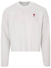 Red ADC Chain Stitch Heart Logo Knit Top Ivory - AMI - BALAAN 2