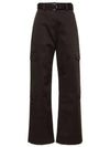 High Waist Cargo Cotton Straight Pants Brown - MSGM - BALAAN 2