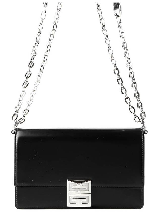 Silver Hardware Box 4G Chain Small Leather Shoulder Bag Black - GIVENCHY - BALAAN 2