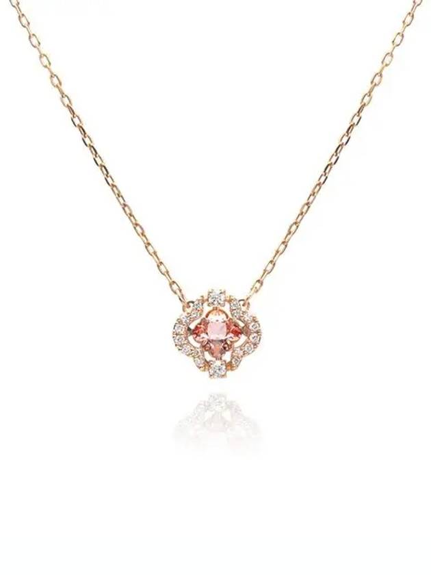 Una Sparkling Dance Clover Necklace Pink Rose Gold - SWAROVSKI - BALAAN 4