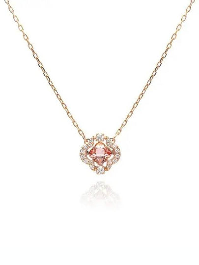 Una Sparkling Dance Clover Necklace Pink Rose Gold - SWAROVSKI - BALAAN 2