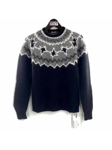 Star Intarsia Knit Top Navy Grey - NEIL BARRETT - BALAAN 1