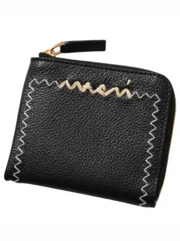 Logo Zip Around Card Wallet Black - MARNI - BALAAN 2