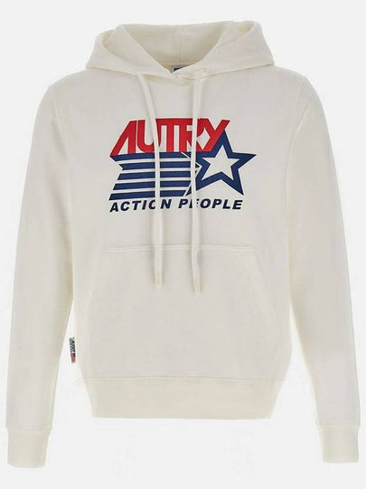 Iconic Logo Print Hoodie White - AUTRY - BALAAN 2