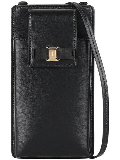 Vara Bow Calfskin Phone Case Black - SALVATORE FERRAGAMO - BALAAN 2