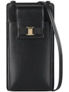 Vara Bow Calfskin Phone Case Black - SALVATORE FERRAGAMO - BALAAN 3