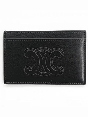 10B703EMH Triope Logo Shiny Calfskin Card Case Wallet 1046844 - CELINE - BALAAN 1