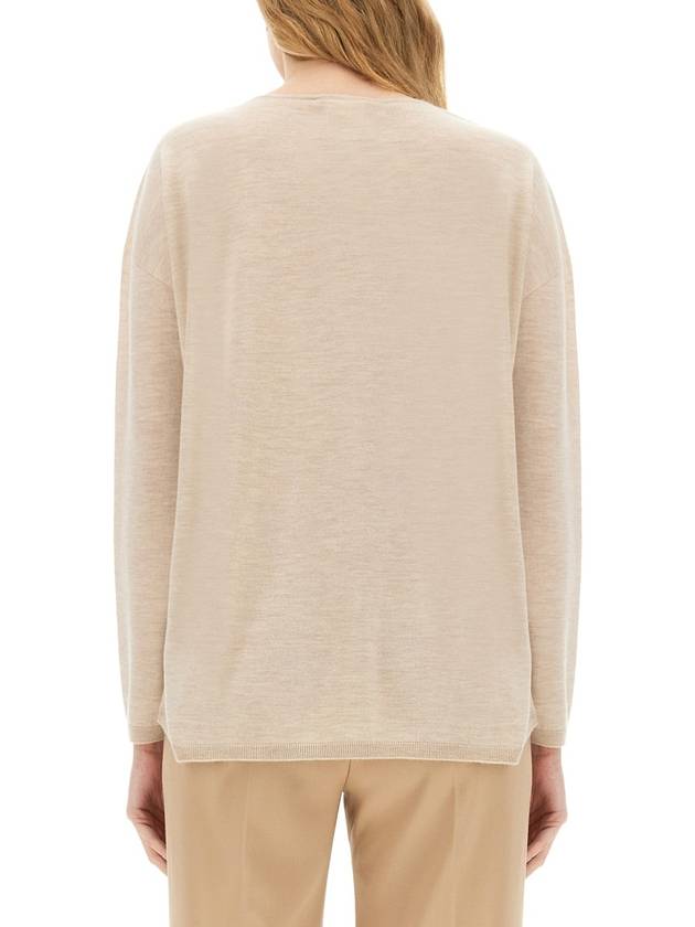 Precia V neck cashmere knit top beige - MAX MARA - BALAAN 4