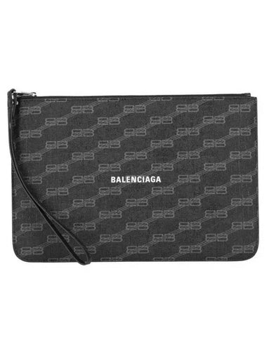 BB Monogram Canvas Clutch Bag Black - BALENCIAGA - BALAAN 1