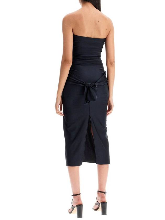 'Knot Gala' Midi Black Dress With Adjustable Knots In Stretch Jersey Woman - COPERNI - BALAAN 3