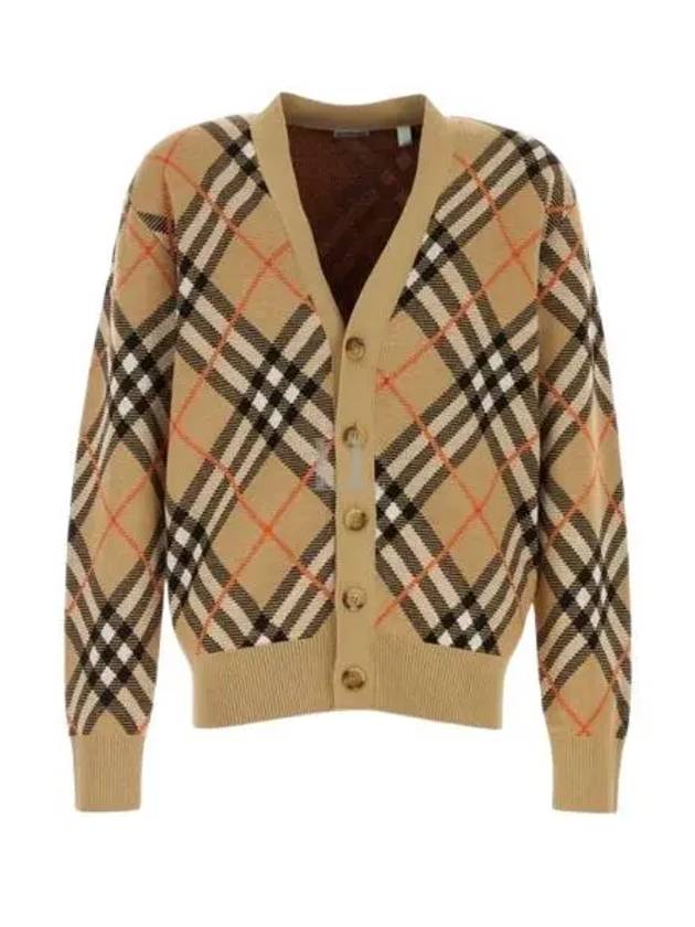 Check Wool Mohair Blend Cardigan Sand - BURBERRY - BALAAN 2