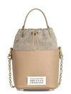 5AC Number Logo Texture Leather Bucket Bag Beige - MAISON MARGIELA - BALAAN 2