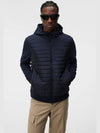 Pierre Knit Hybrid Hooded Zip-Up Jacket Navy - J.LINDEBERG - BALAAN 3