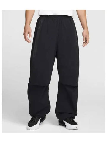 Tech Woven Open Hem Straight Pants Black - NIKE - BALAAN 1