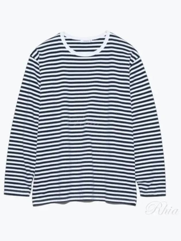 Coolmax Striped Jersey Long Sleeve T-Shirt Navy - NANAMICA - BALAAN 2