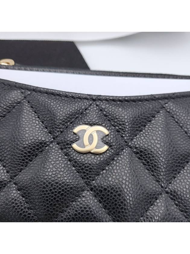 Classic zipper card wallet black caviar CC logo gold AP3179 - CHANEL - BALAAN 4