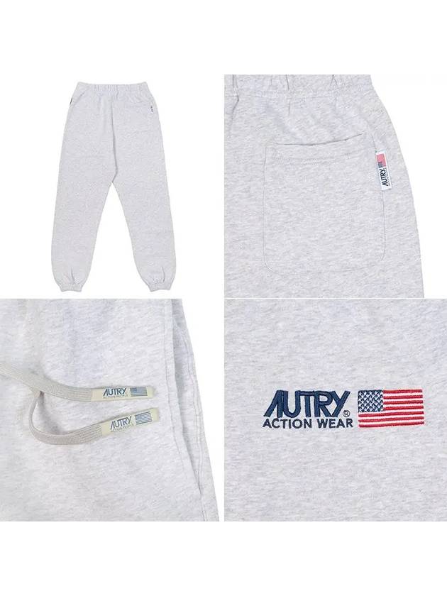 Men's Iconic Logo Cotton Jogger Track Pants Grey - AUTRY - BALAAN 9